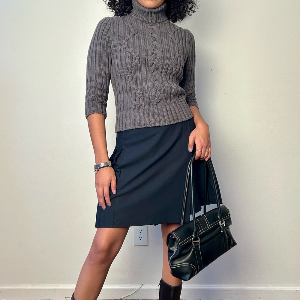 Gray Cable Knit Turtleneck GAP